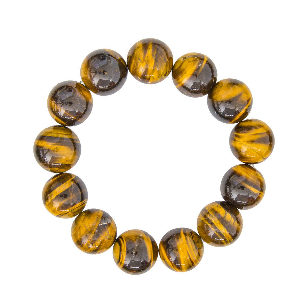 pulsera ojo de tigre bolas piedras bolas 14mm