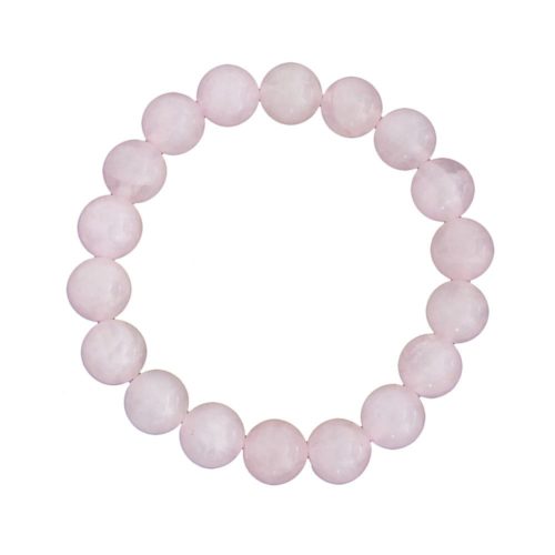 pulsera cuarzo rosa piedras bolas 10mm