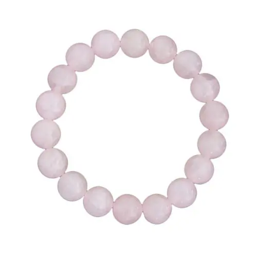pulsera cuarzo rosa piedras bolas 10mm