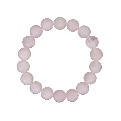 pulsera cuarzo rosa piedras bolas 10mm