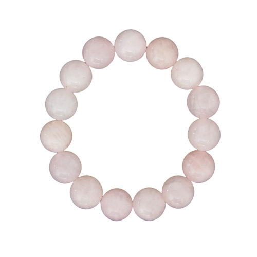 pulsera cuarzo rosa piedras bolas 12mm