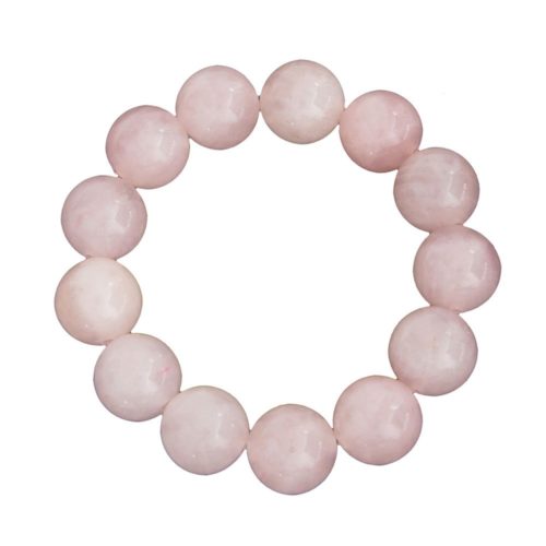 pulsera cuarzo rosa piedras bolas 14mm