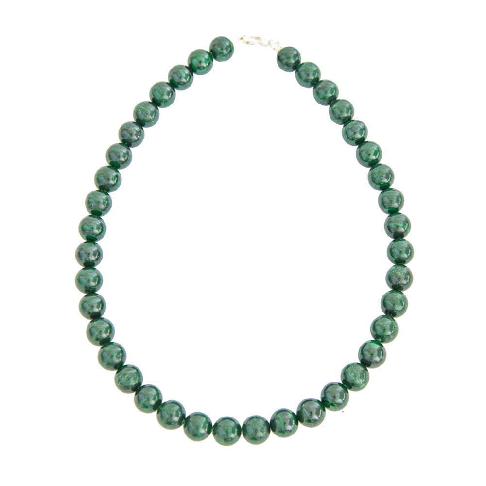 collar malaquita piedras bolas 12mm