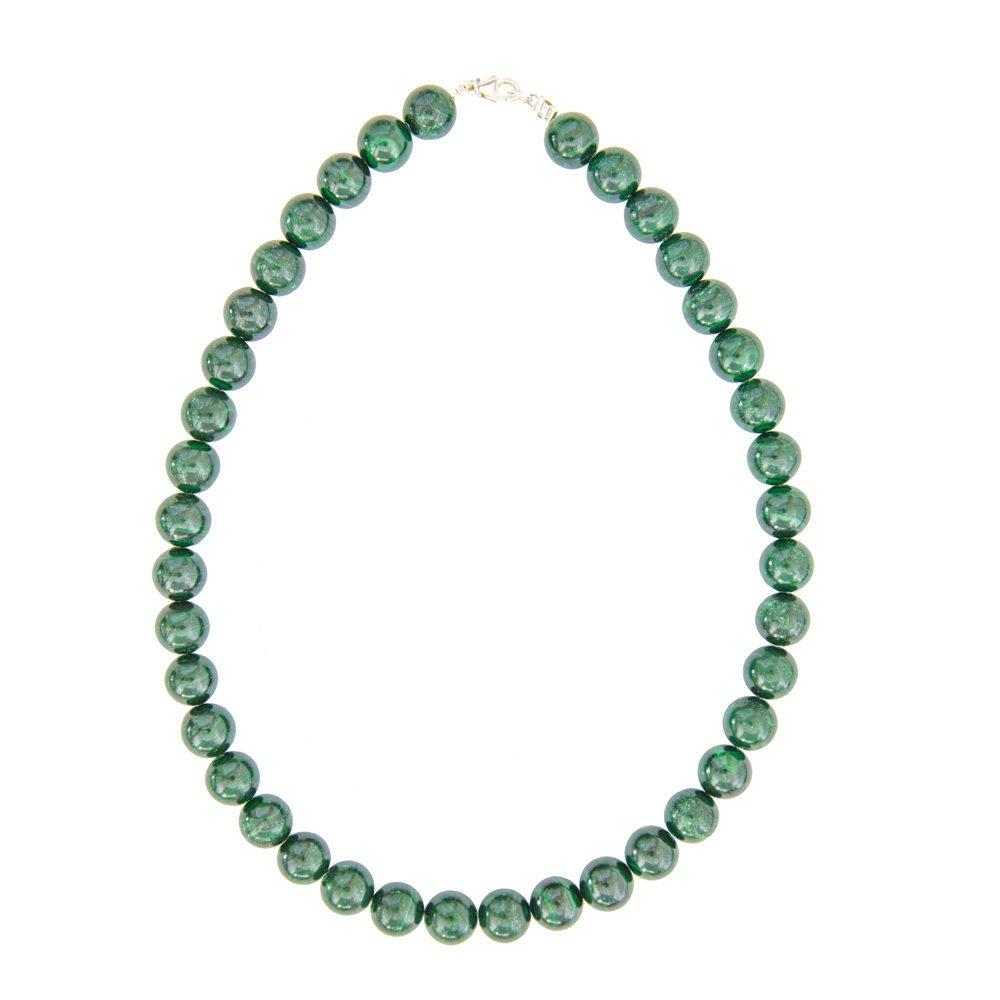 collar malaquita piedras bolas 12mm