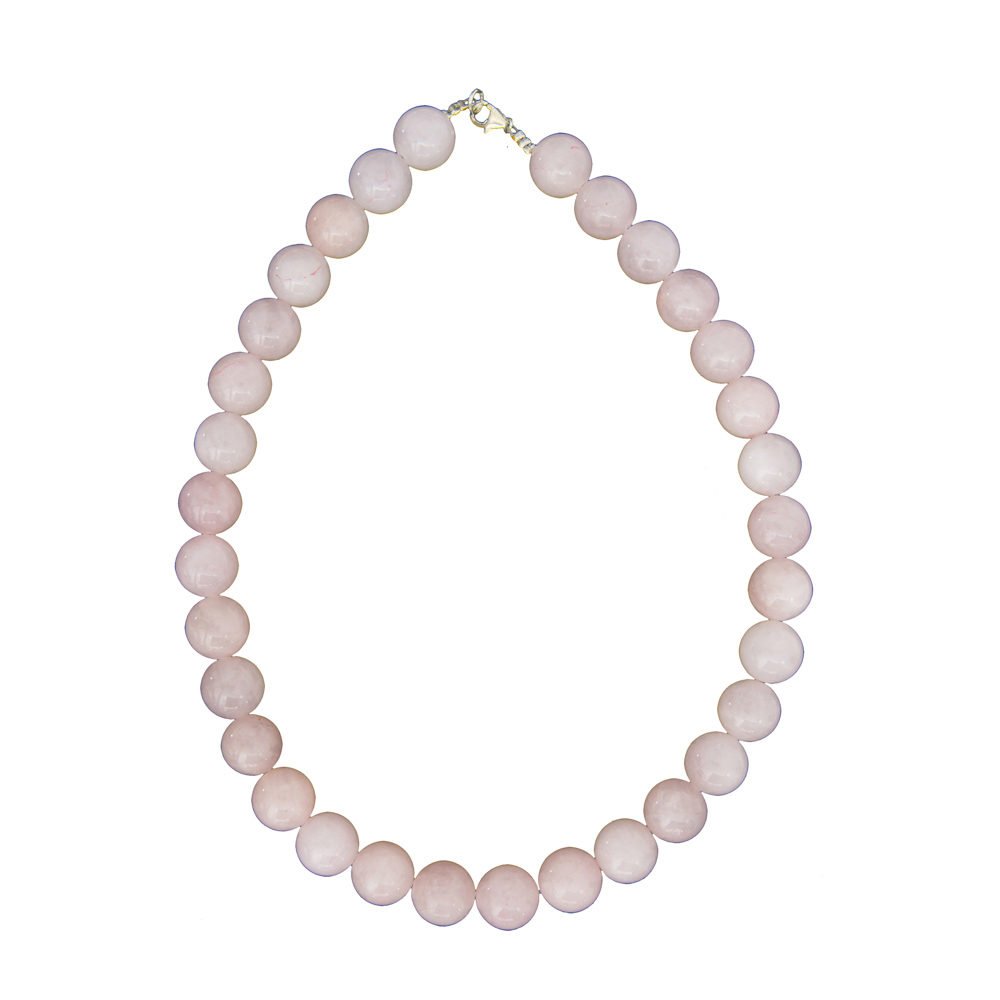 collar cuarzo rosa piedras bolas 14mm