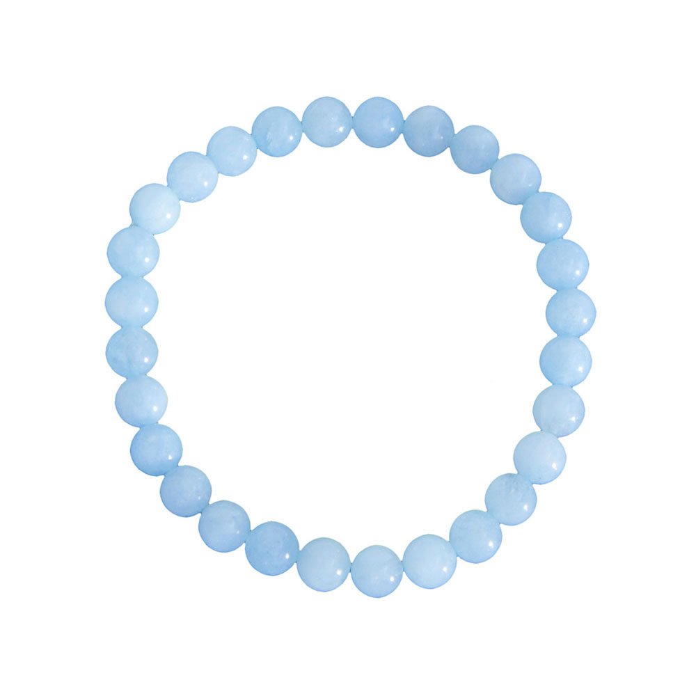 pulsera aguamarina piedras bolas 6mm