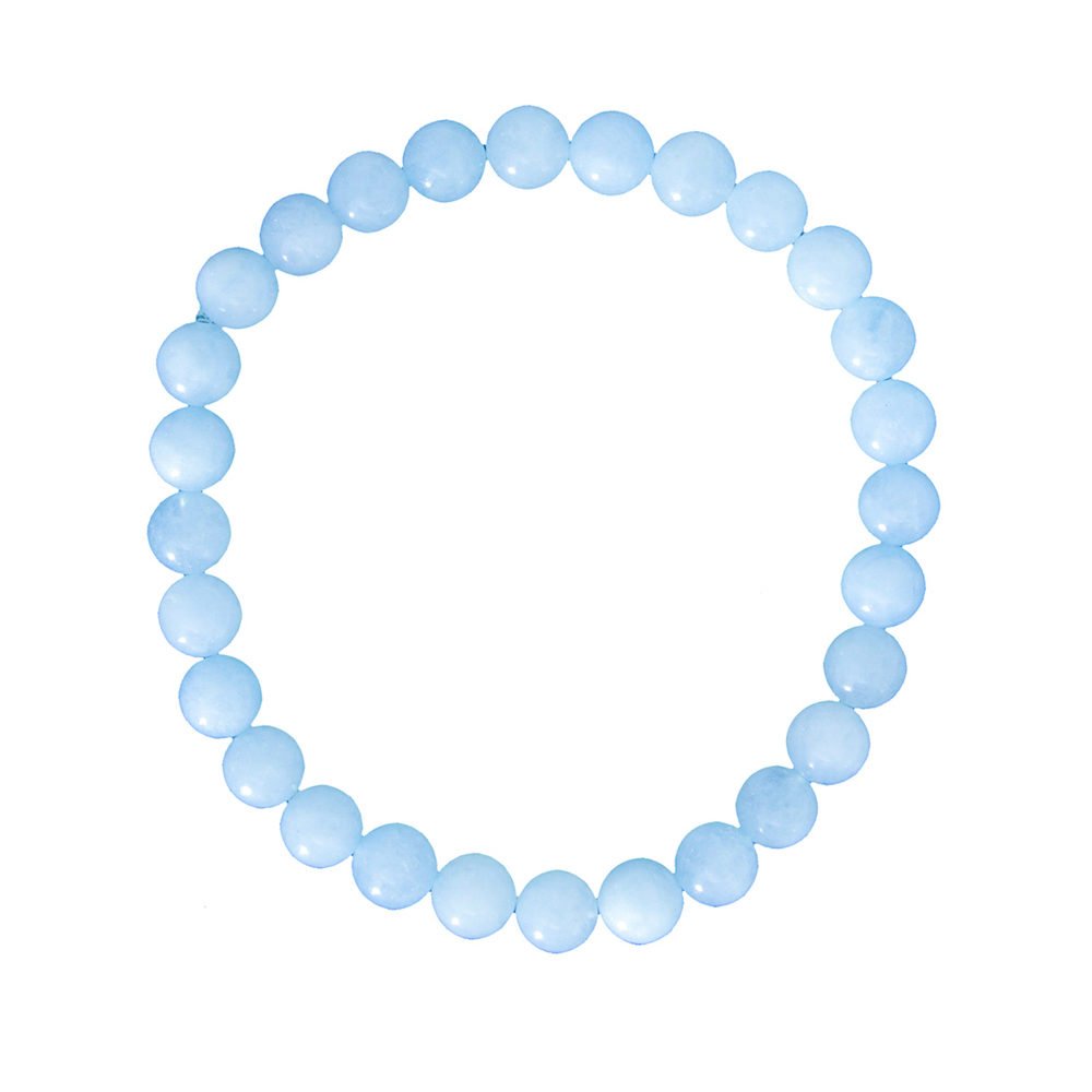 pulsera aguamarina piedras bolas 6mm