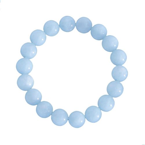 pulsera aguamarina piedras bolas 10mm