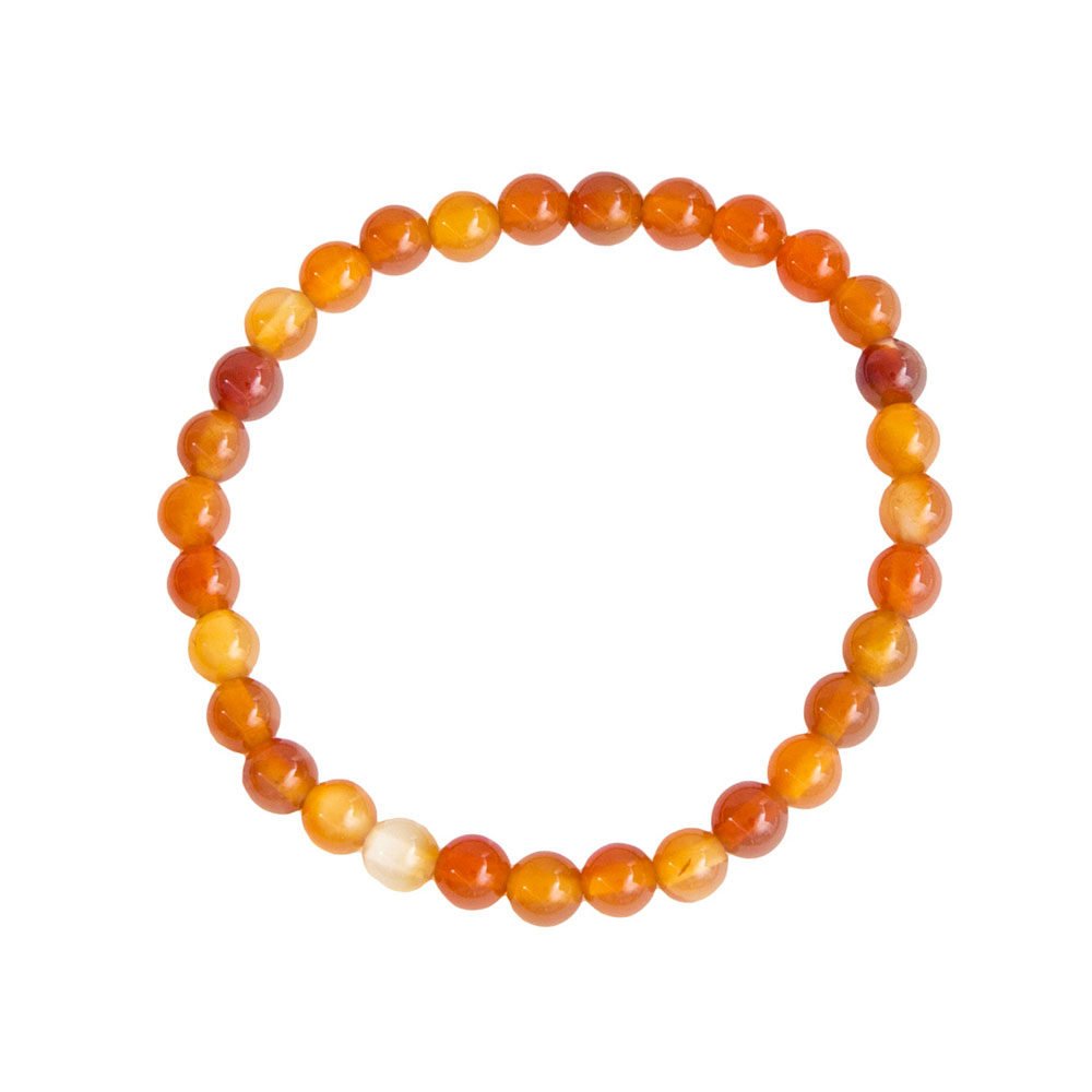 pulsera cornalina piedras bolas 6mm