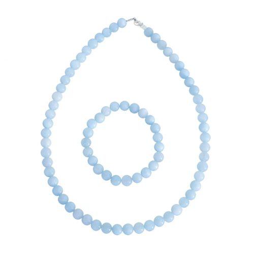 juego aguamarina piedras bolas 8mm