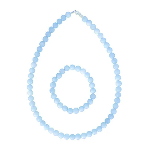 juego aguamarina piedras bolas 8mm