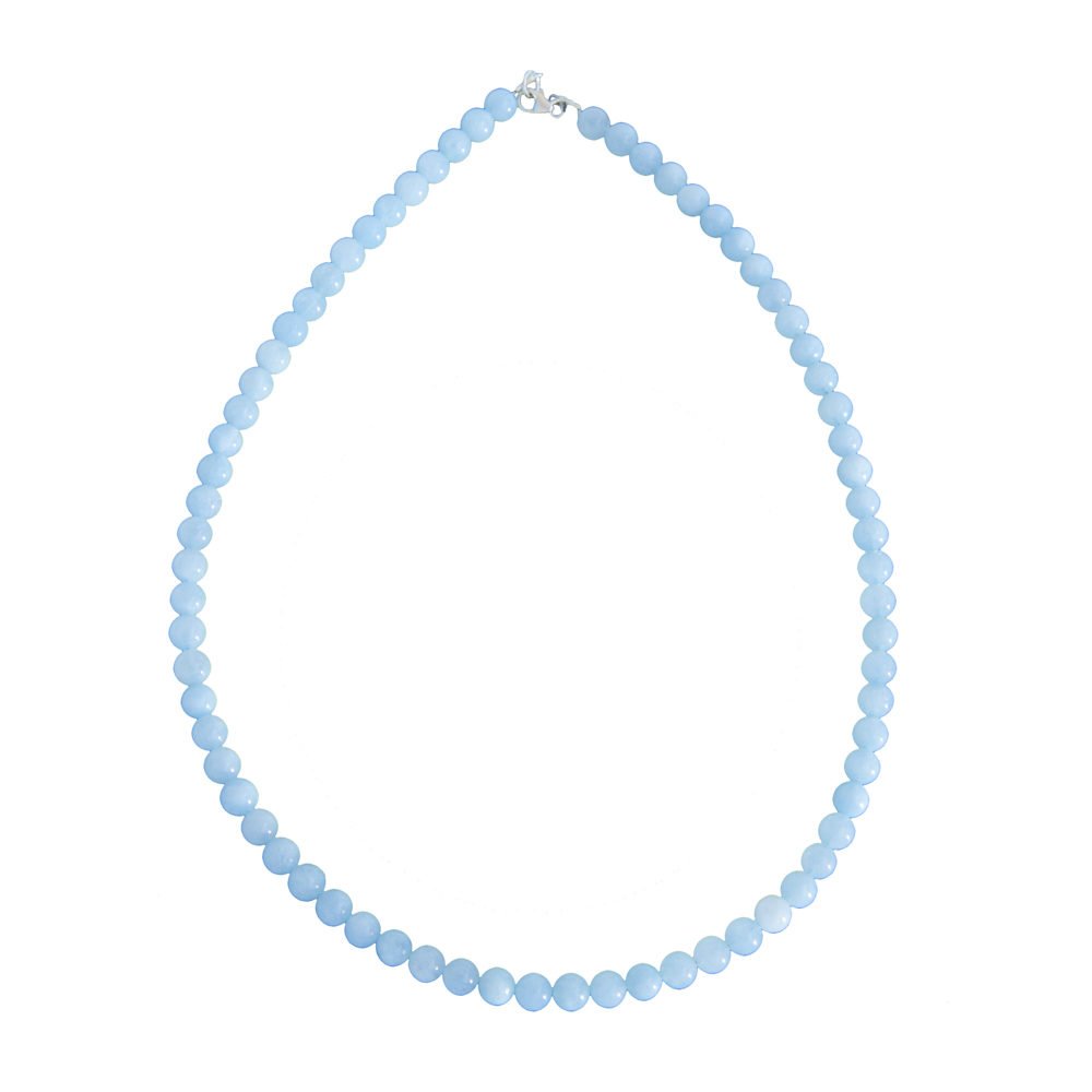 collar aguamarina piedras bolas 6mm