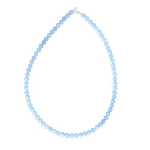 collar aguamarina piedras bolas 6mm