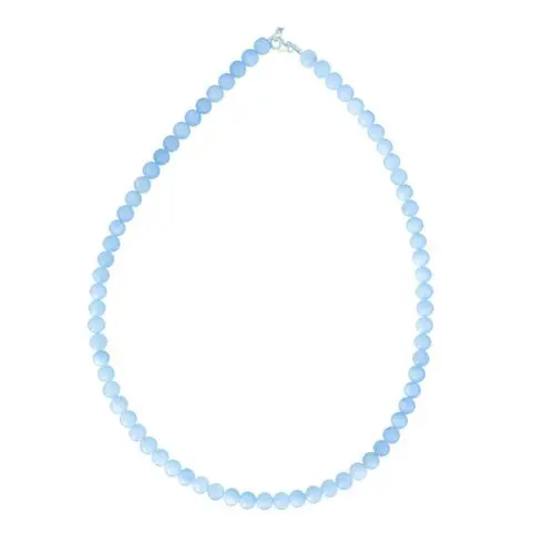 collar aguamarina piedras bolas 6mm