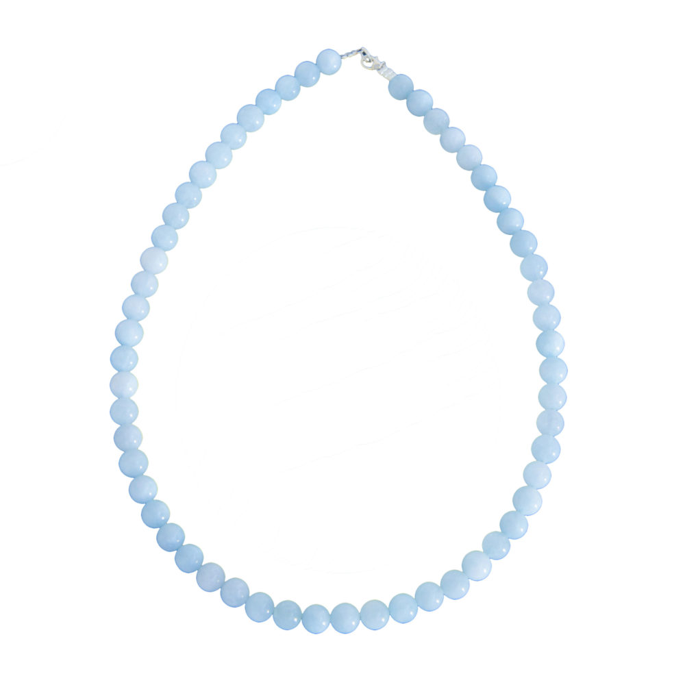 collar aguamarina piedras bolas 8mm