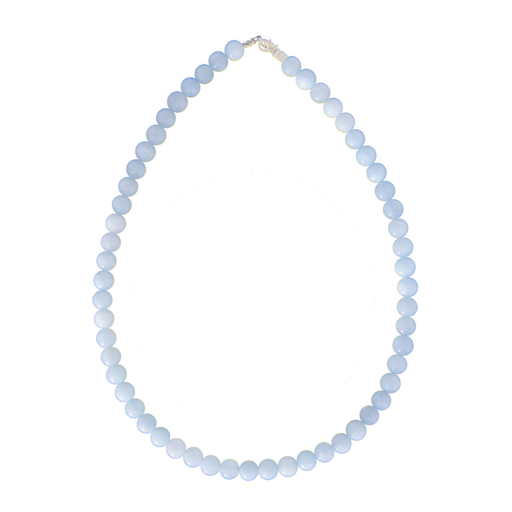collar aguamarina piedras bolas 8mm