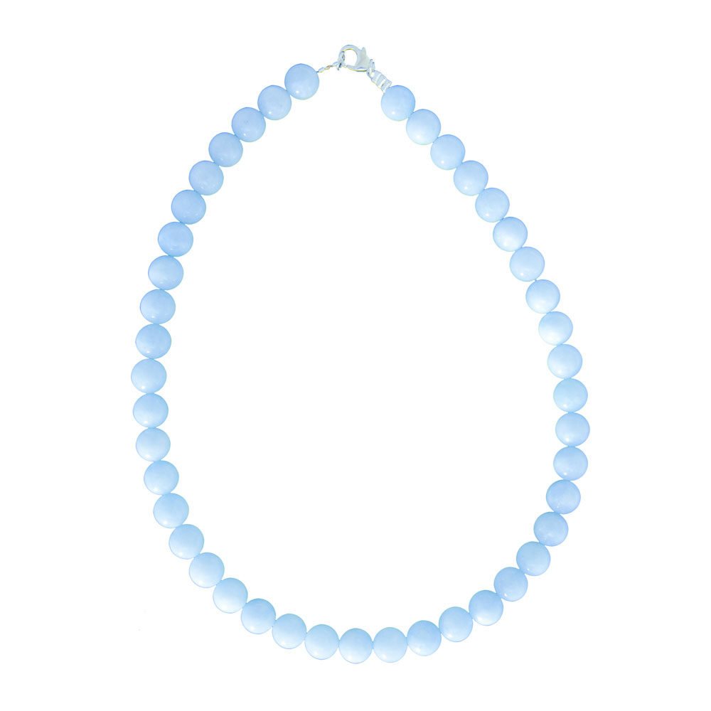 collar aguamarina piedras bolas 10mm