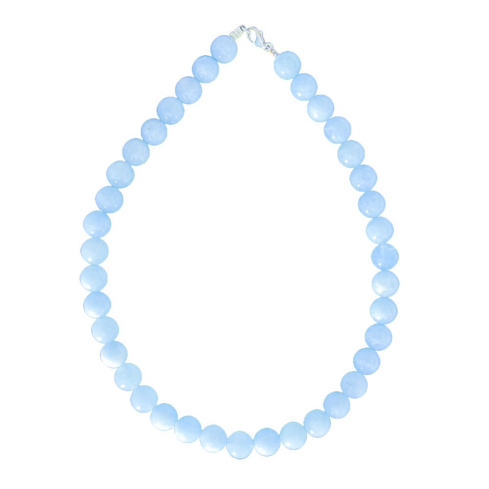 collar aguamarina piedras bolas 12mm