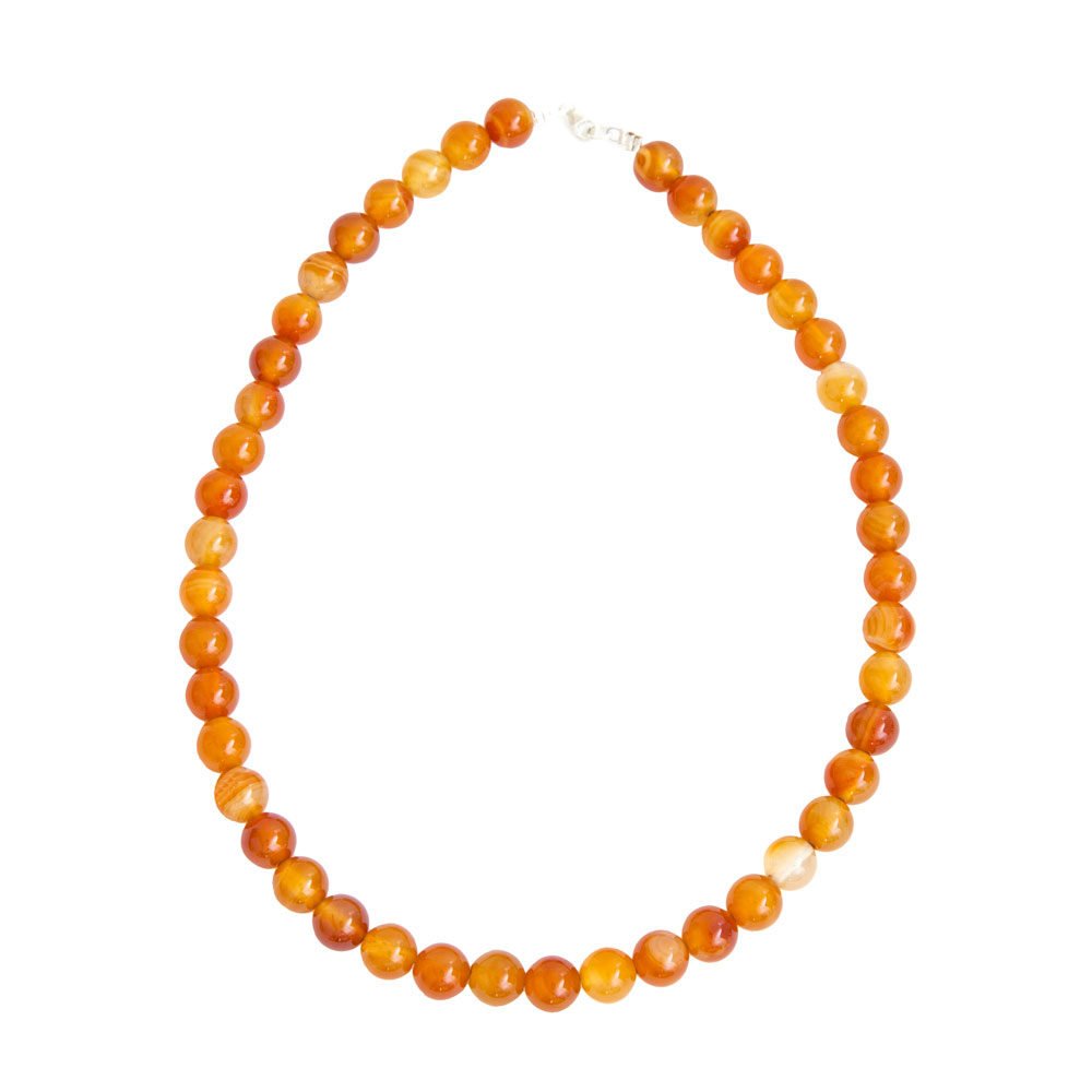 collar cornalina piedras bolas 10mm