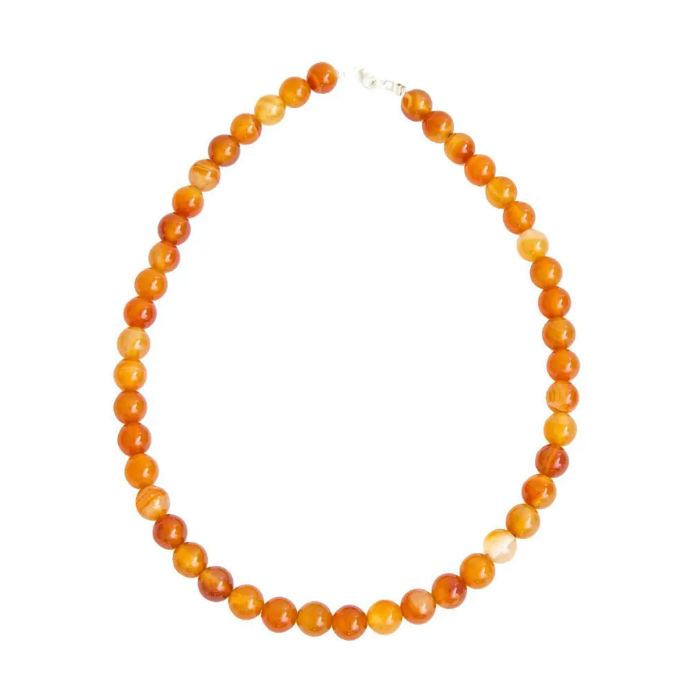 collar cornalina piedras bolas 10mm