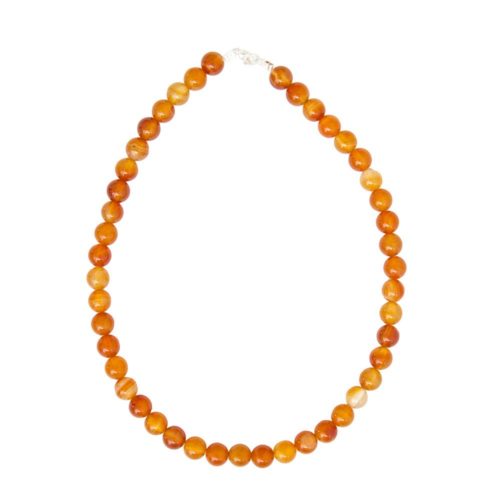 collar cornalina piedras bolas 10mm