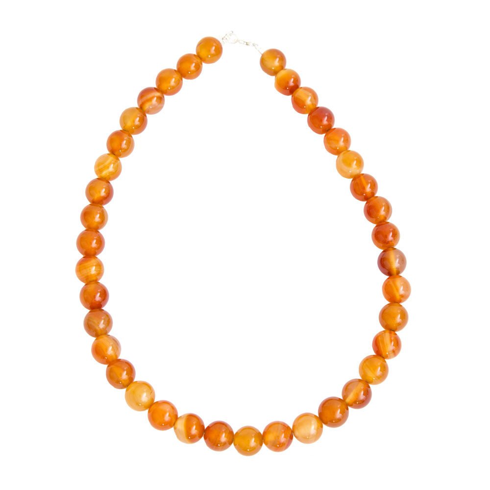 collar cornalina piedras bolas 12mm