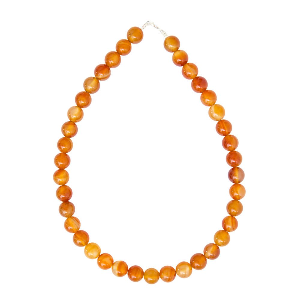 collar cornalina piedras bolas 12mm