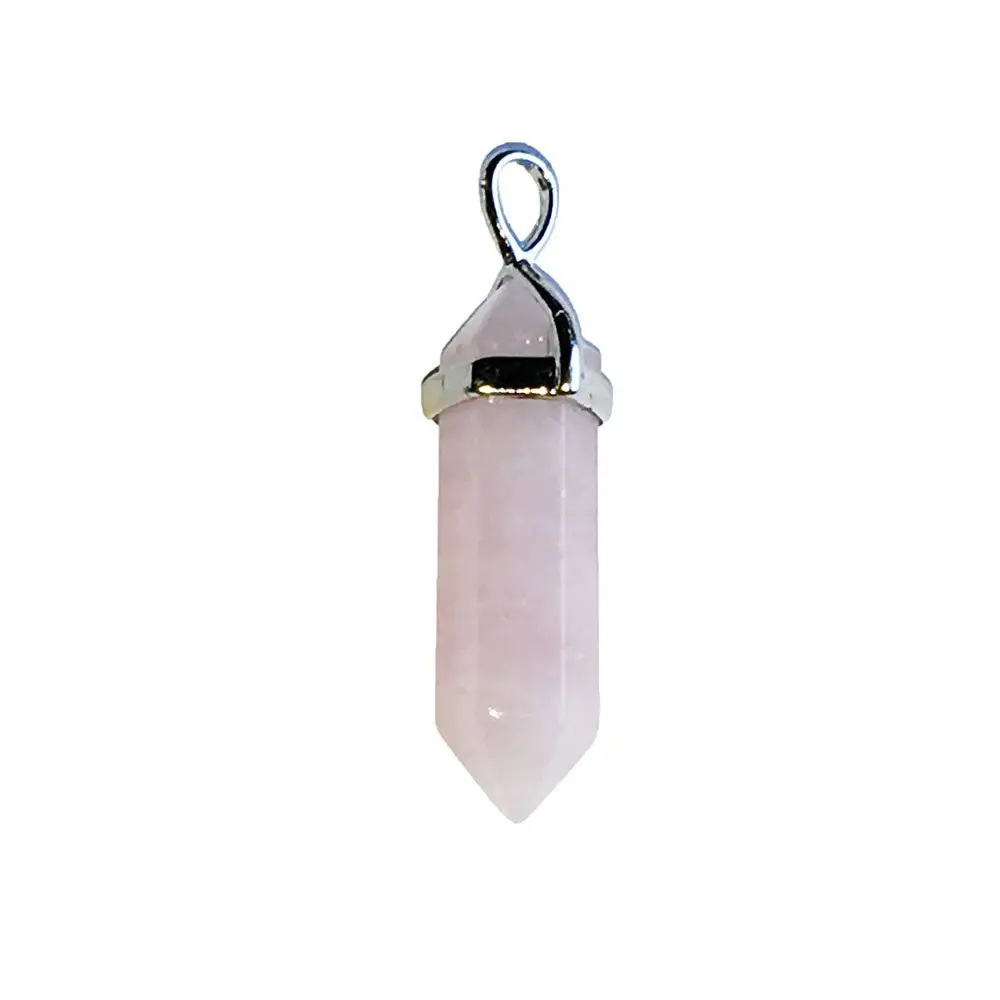 colgante cuarzo rosa punta
