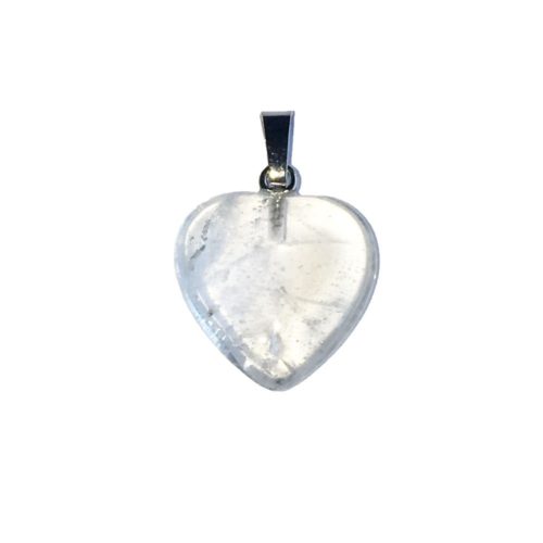 pendentif cristal de roche petite coeur