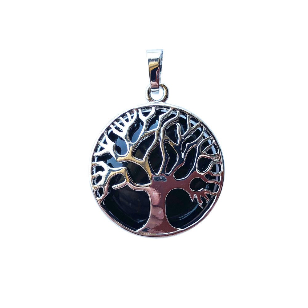 colgante ágata negra árbol de la vida