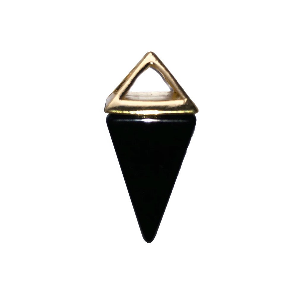 colgante ágata negra pirámide oro