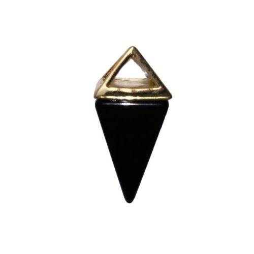 colgante ágata negra pirámide oro