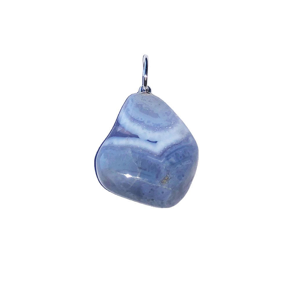 colgante calcedonia piedra rodada