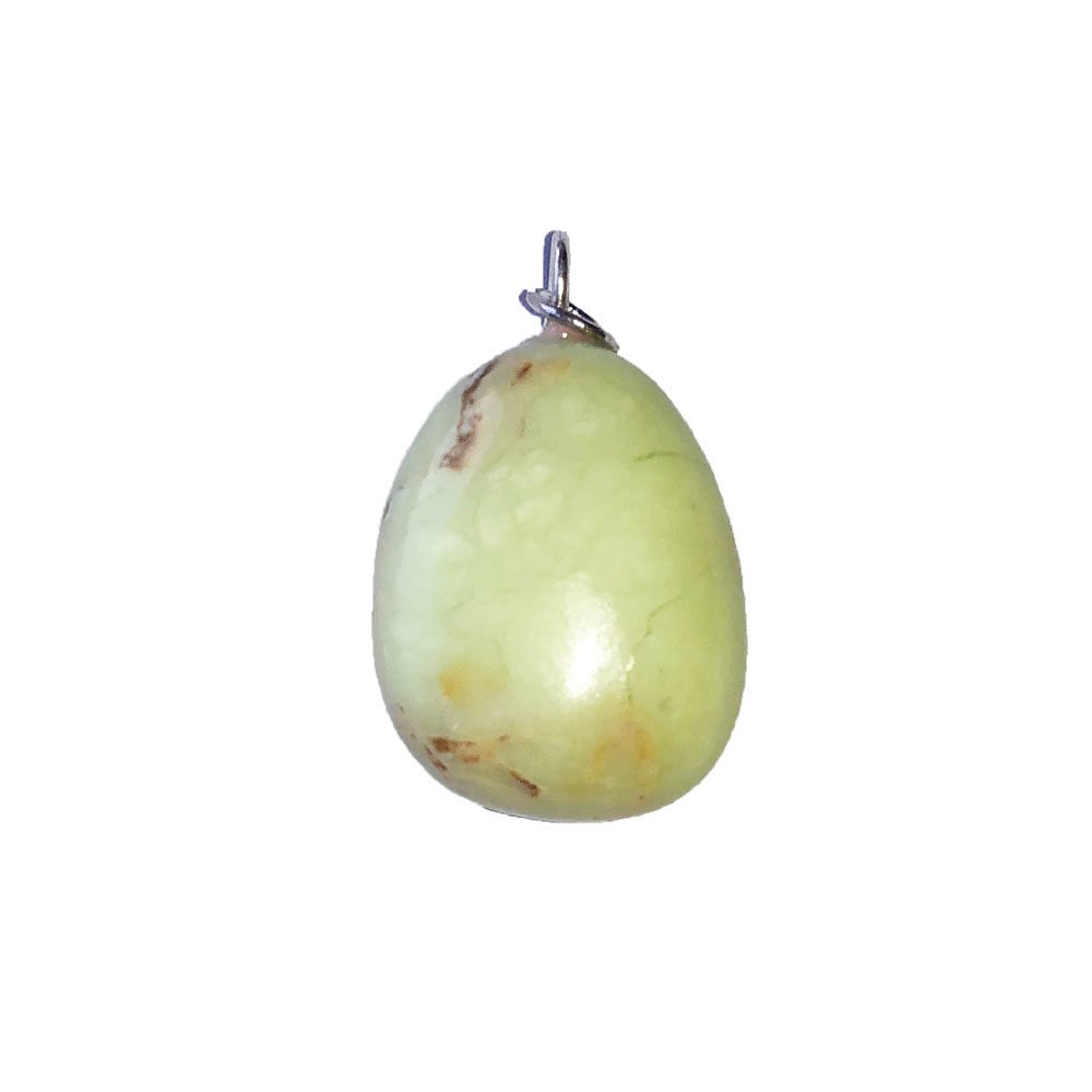 colgante crisoprasa limón piedra rodada