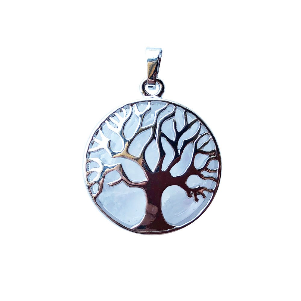 colgante cristal de roca árbol de la vida