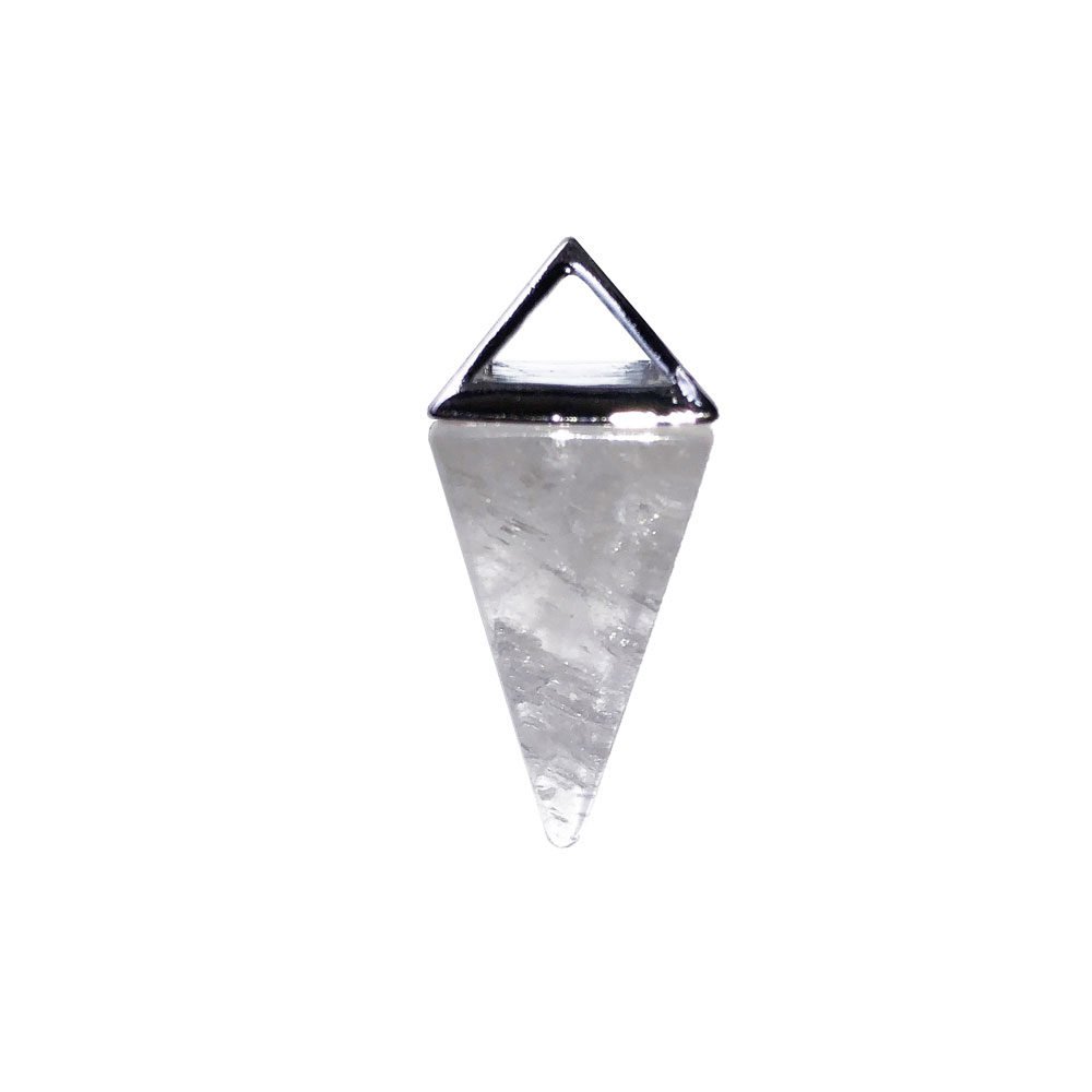 colgante cristal de roca pirámide plata