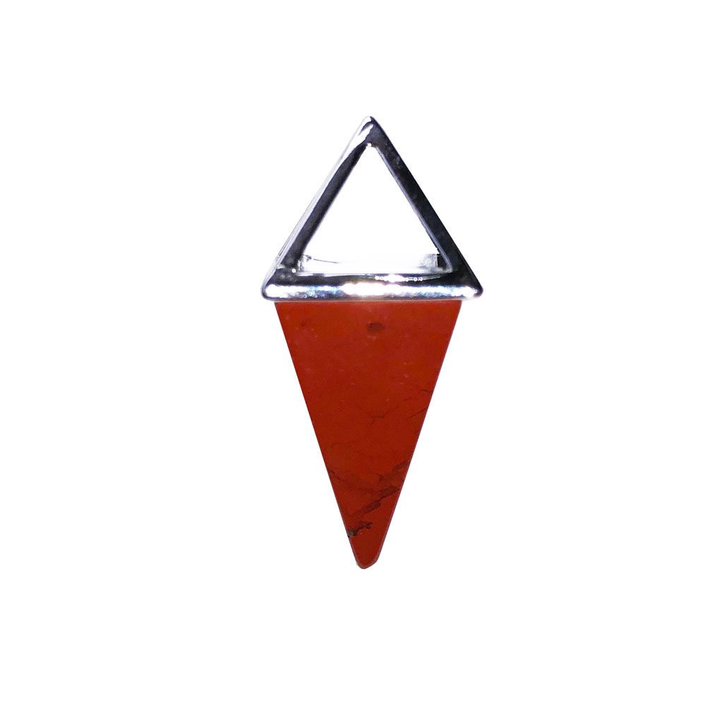 colgante jaspe rojo pirámide plata