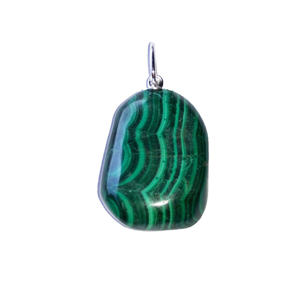 colgante malaquita piedra rodada