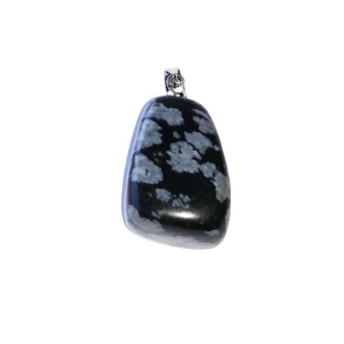 colgante obsidiana copo de nieve piedra rodada