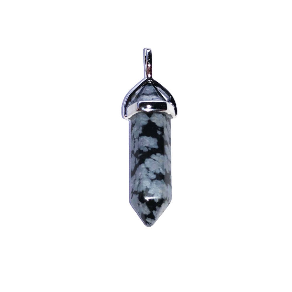 colgante obsidiana copo de nieve punta
