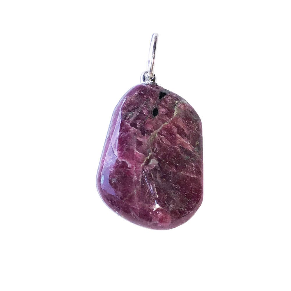 colgante rubí piedra rodada