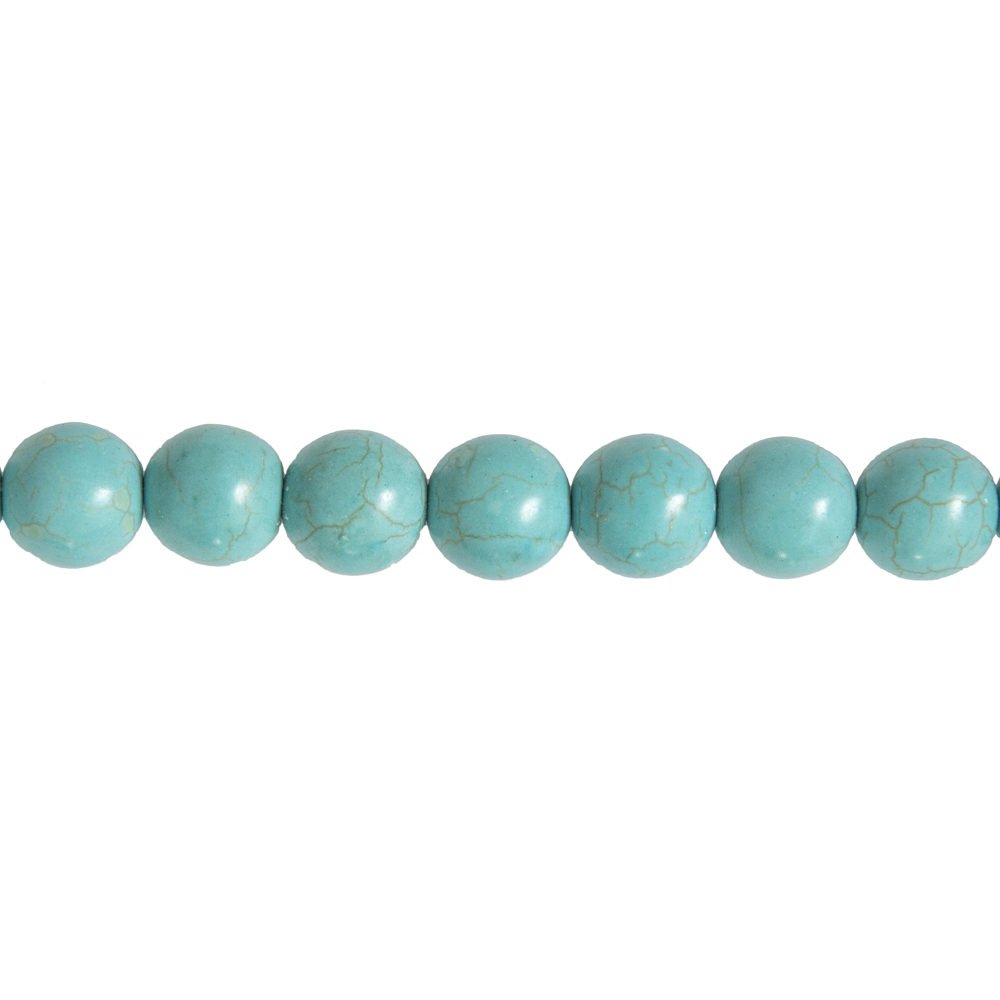 fil howlite bleue pierres boules 14mm