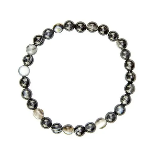 pulsera agata zona negra piedras bolas 8mm