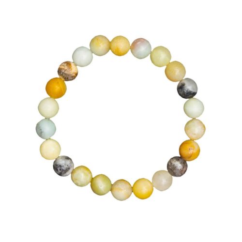 bracelet amazonite multicolore pierres boules 8mm
