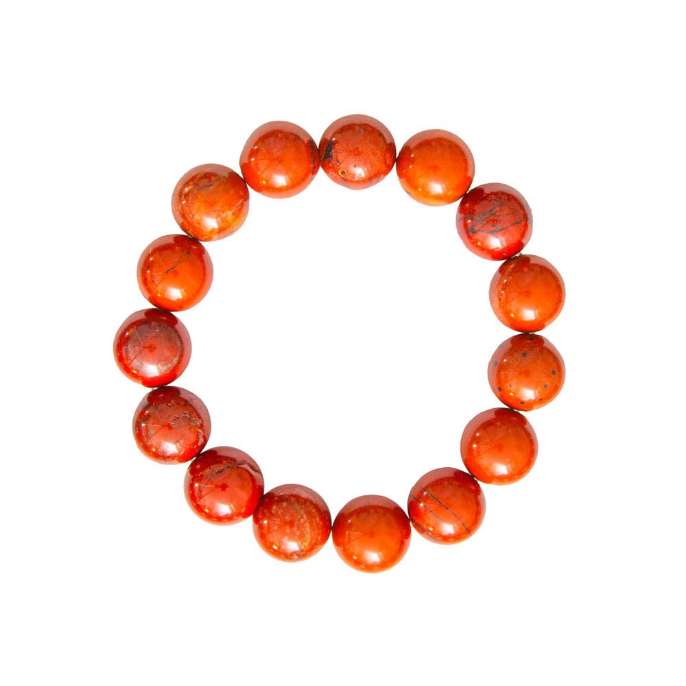 pulsera jaspe rojo piedras bolas 12mm