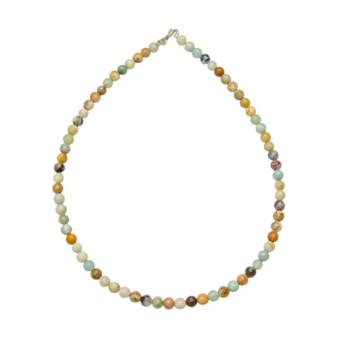 collier amazonite multicolore pierres boules 6mm