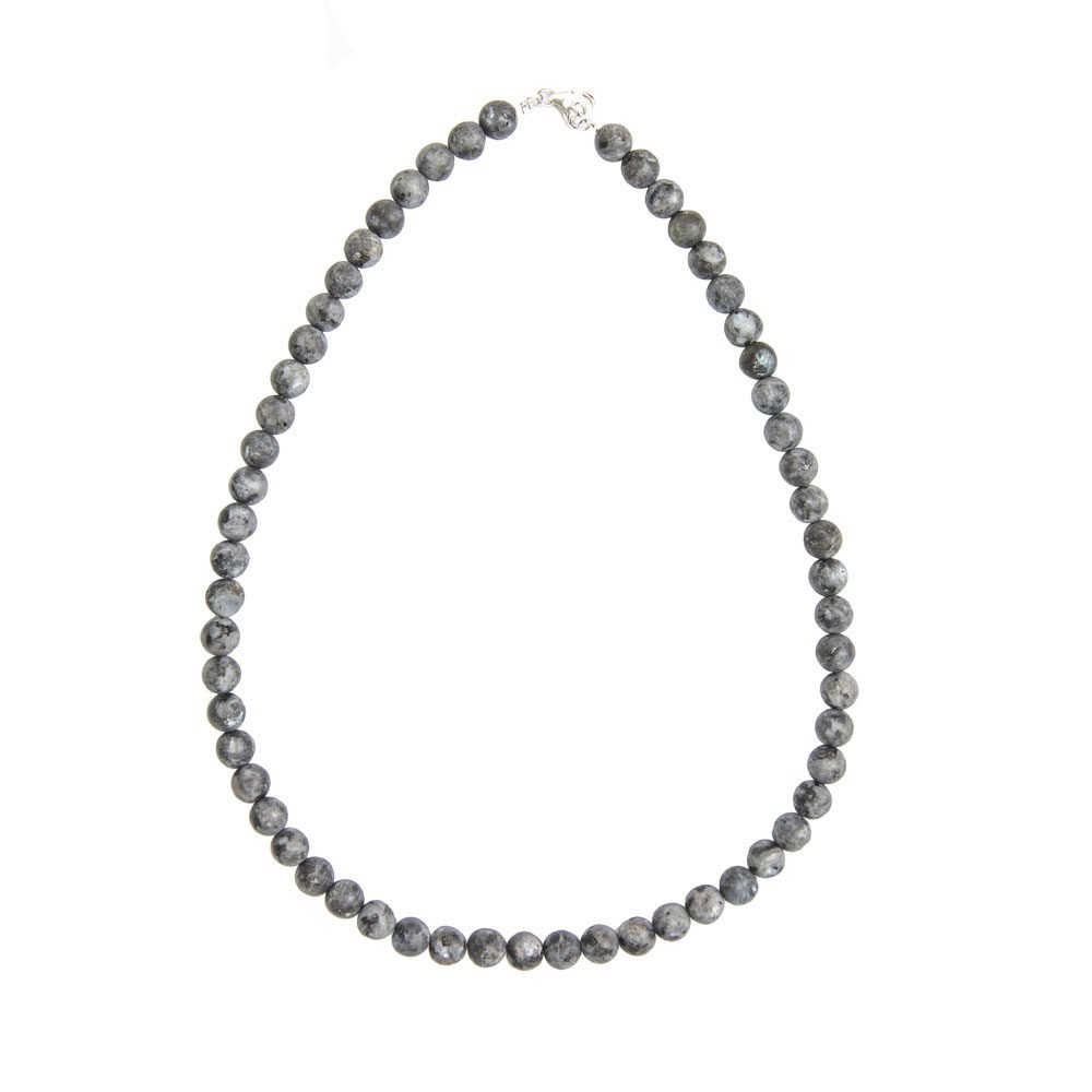 collar larvikita piedras bolas 8mm