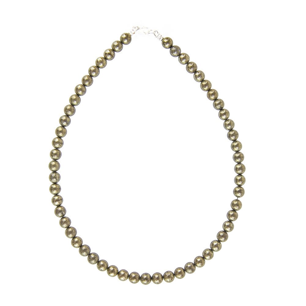 collar pirita de hierro piedras bolas 8mm