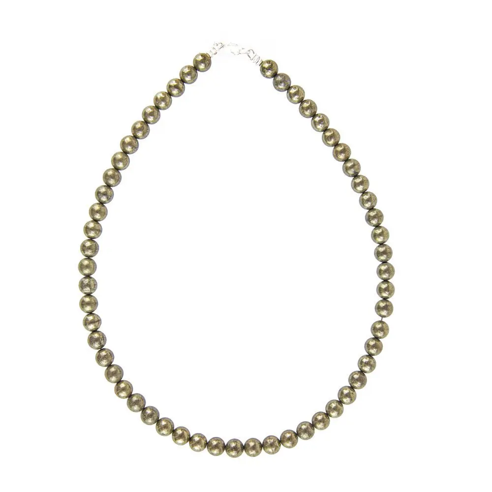 collar pirita de hierro piedras bolas 8mm