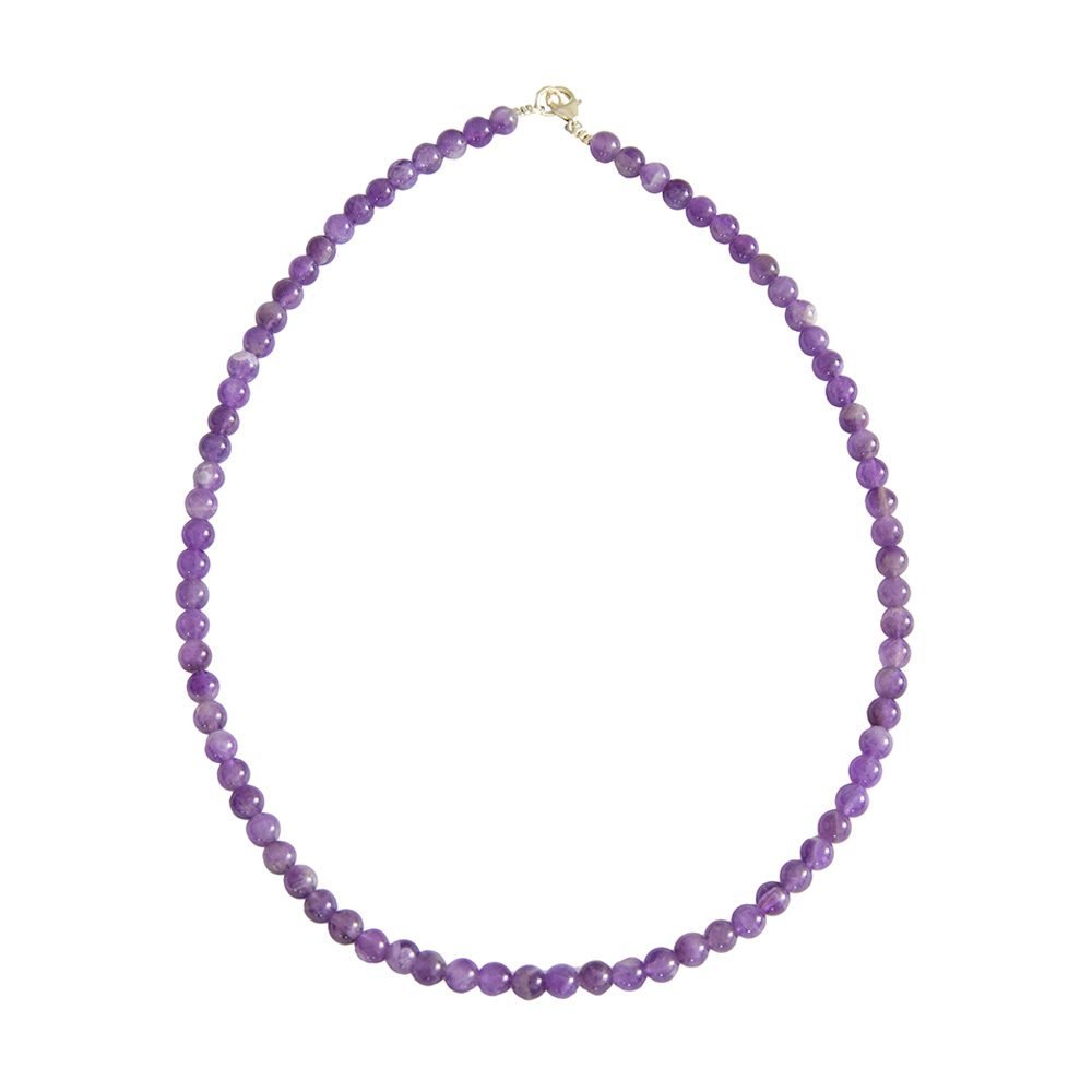 collier améthyste pierres boules 6mm